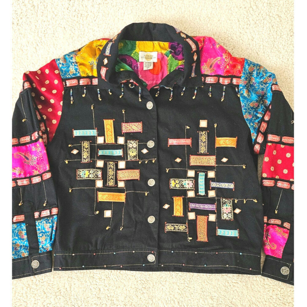 Sandy Starkman Patchwork Jacket Cottagecore Boho … - image 1
